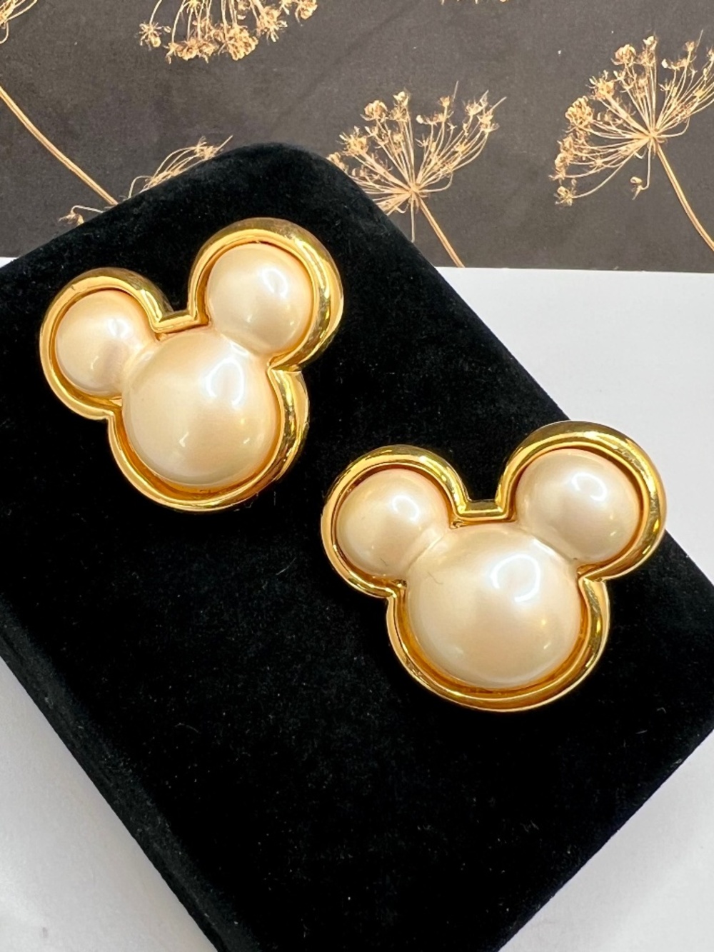 Disney Pearl Mickey Silhouette Earrings FINAL MARKDOWN